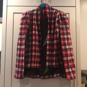 Boo too tartan (plaid) cape jacket